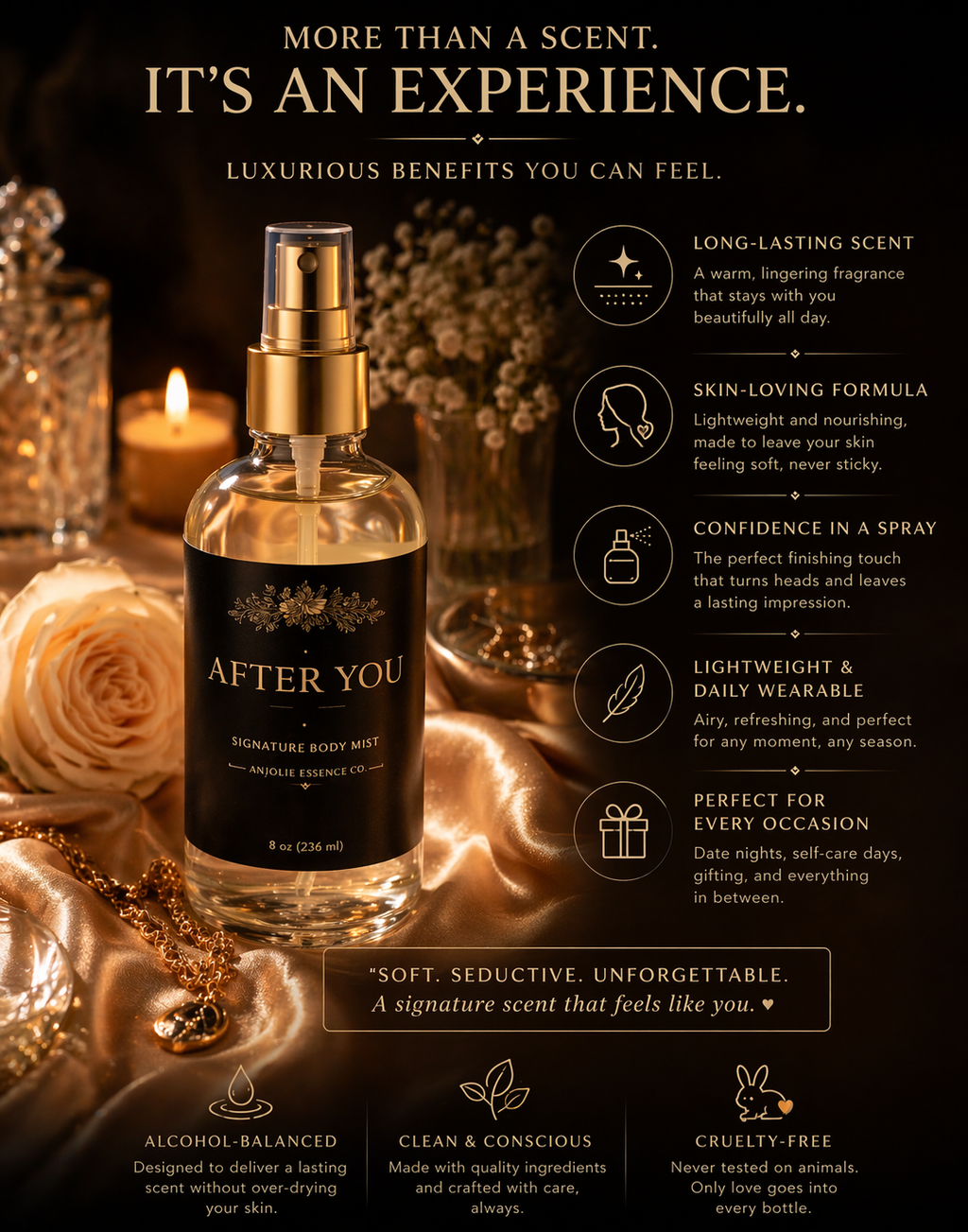After You Signature Body Mist Soft Intimate Fragrance For Your Skin Perfect Everyday Wear by Anjolie's Essence Co.