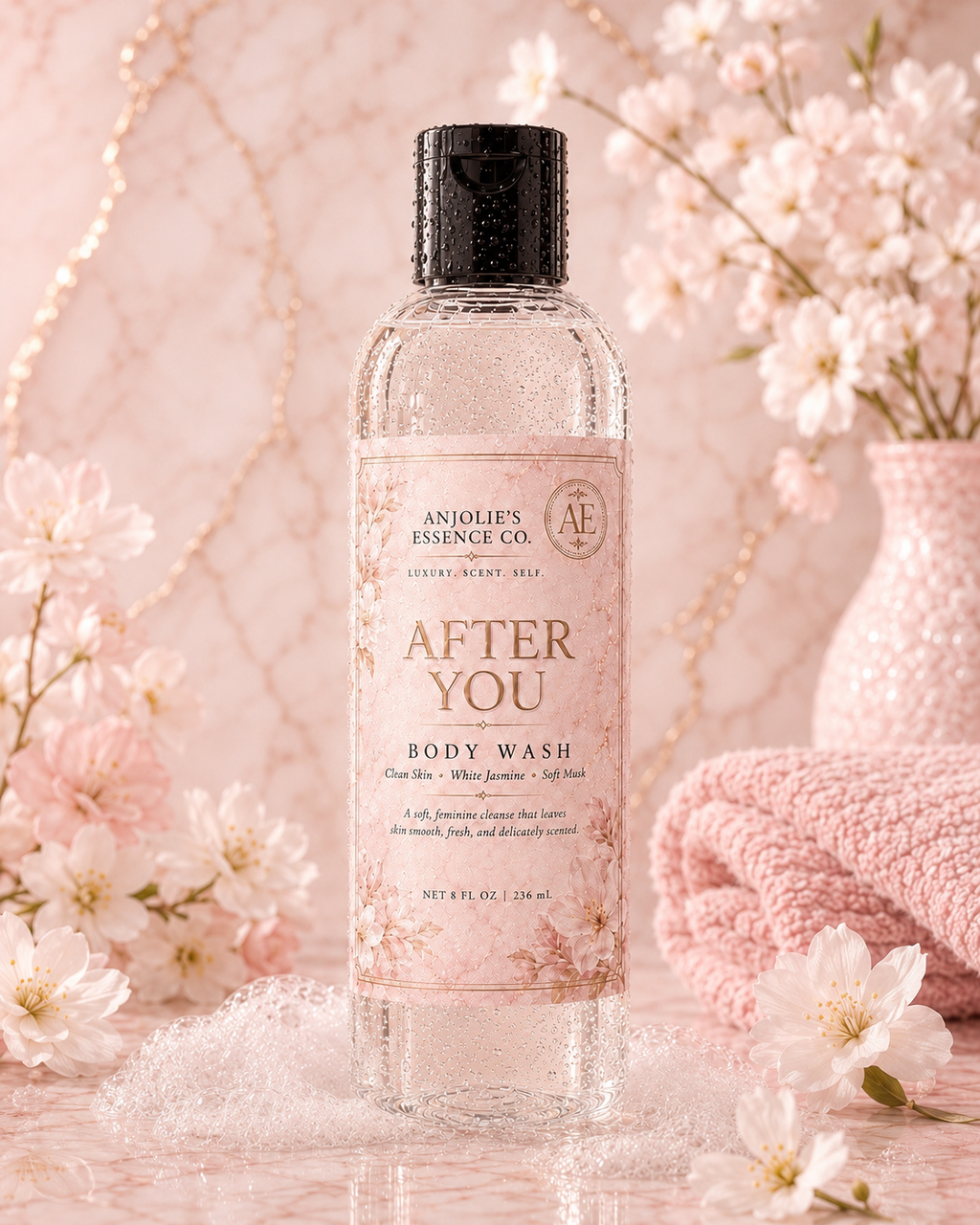 After You Body Wash 8 Oz Soft Floral Musk Shower Gel With Jasmine by Anjolie's Essence Co.