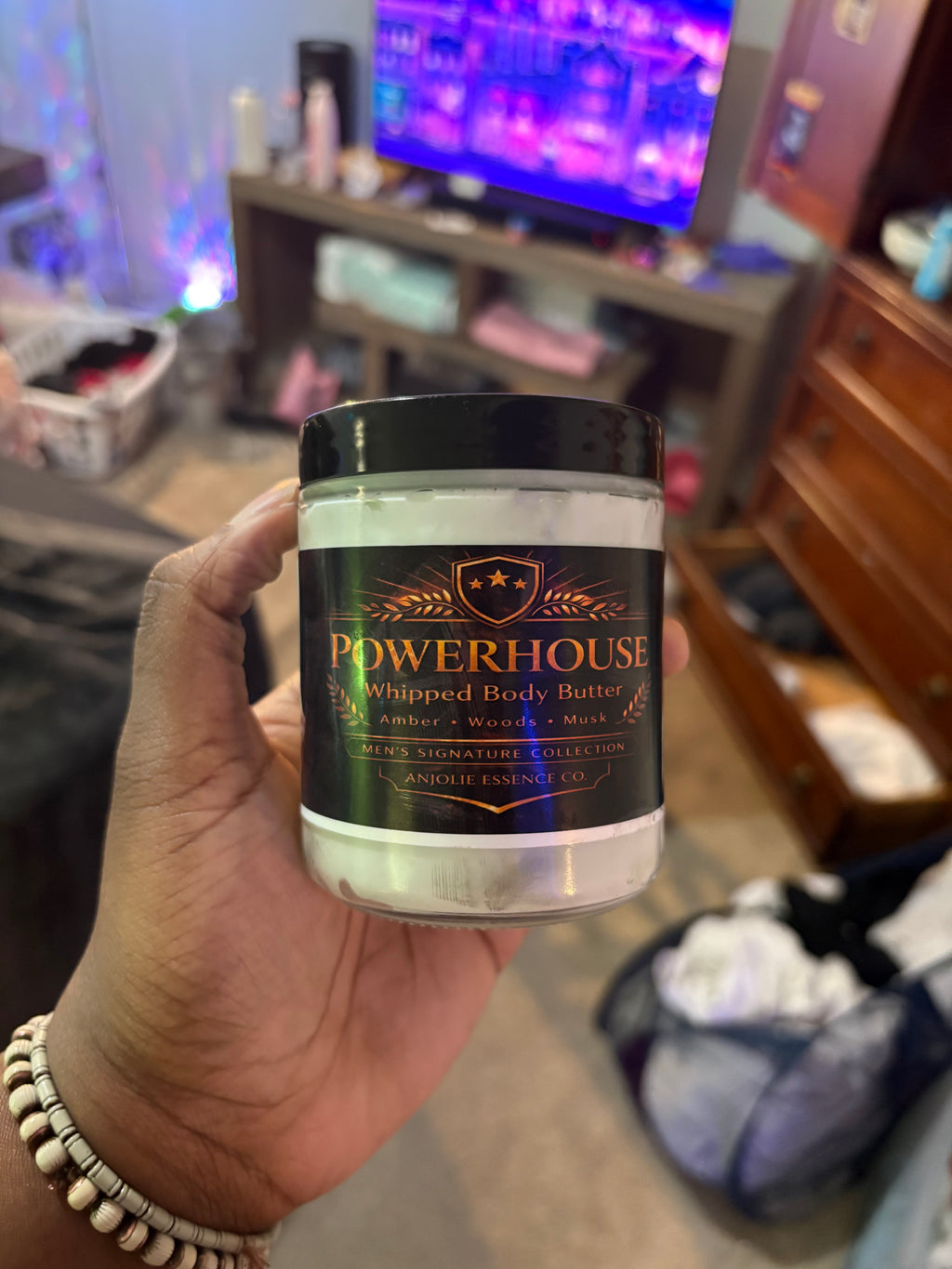 Powerhouse Whipped Body Butter For Men By Anjolie Essence Co Luxurious Hydration And Masculine Scent by Anjolie's Essence Co.