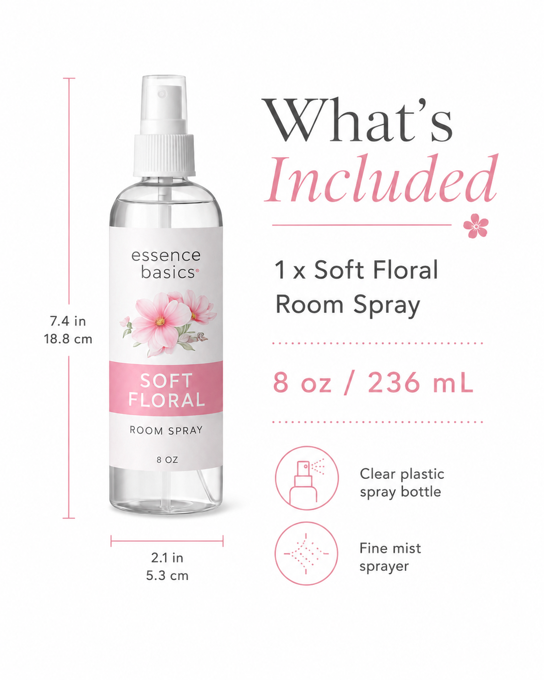 Soft Floral Room and Linen Spray 8 Oz Fresh Fabric Mist for Home by Anjolie's Essence Co.