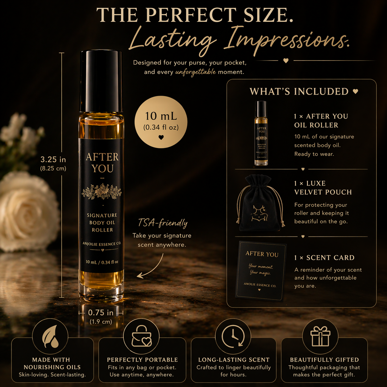 After You Signature Body Oil Roller by Anjolie Essence Co Lasting Warm Sensual Scent Close To The Skin by Anjolie's Essence Co.