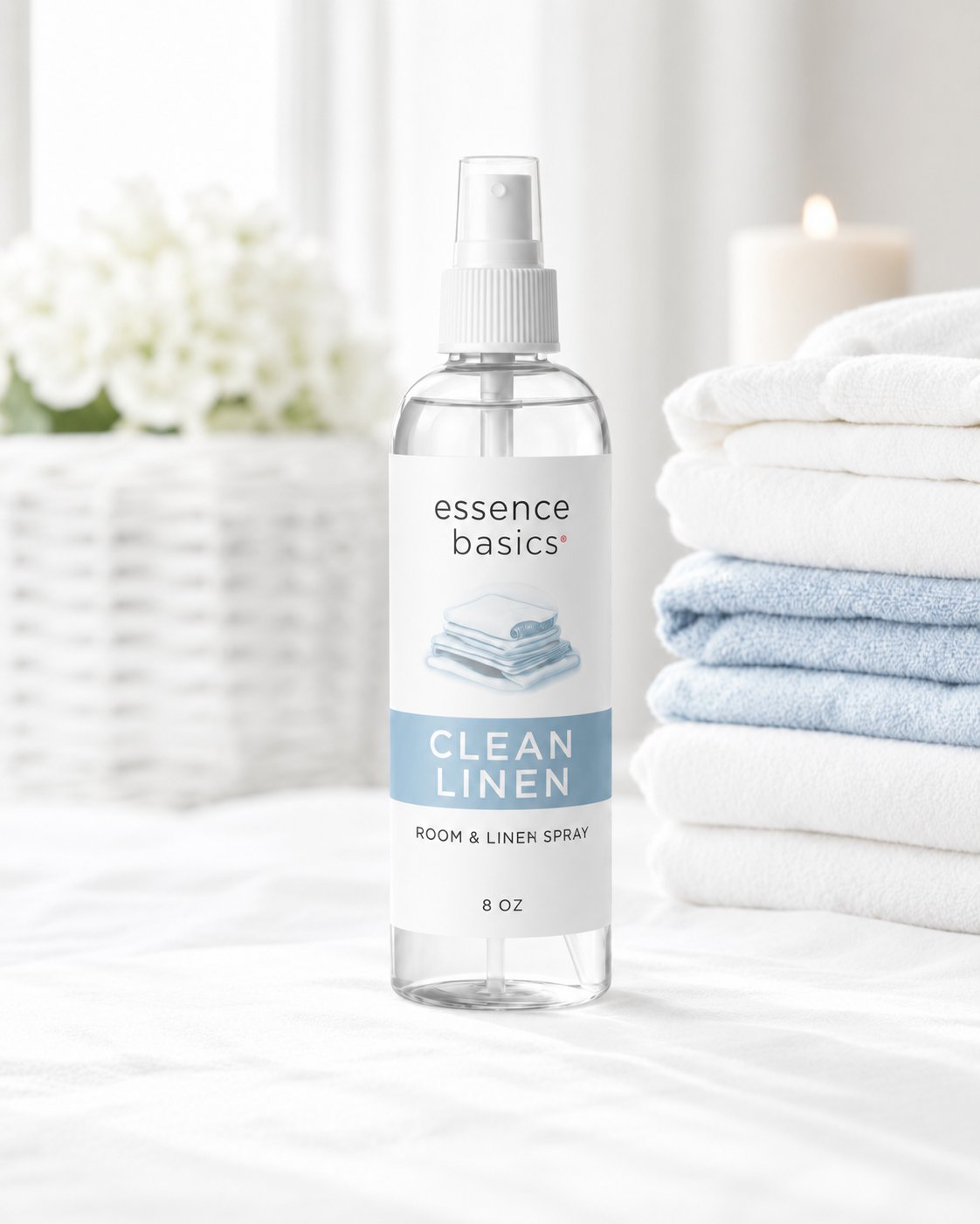 Clean Linen Room and Linen Spray 8 Oz Fresh Fabric and Home Mist by Anjolie's Essence Co.
