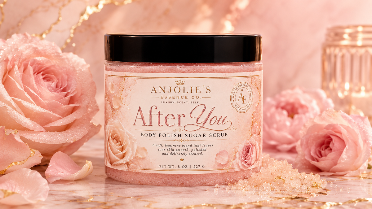 After You Body Polish Sugar Scrub 8 Oz With Soft Floral Musk by Anjolie's Essence Co.