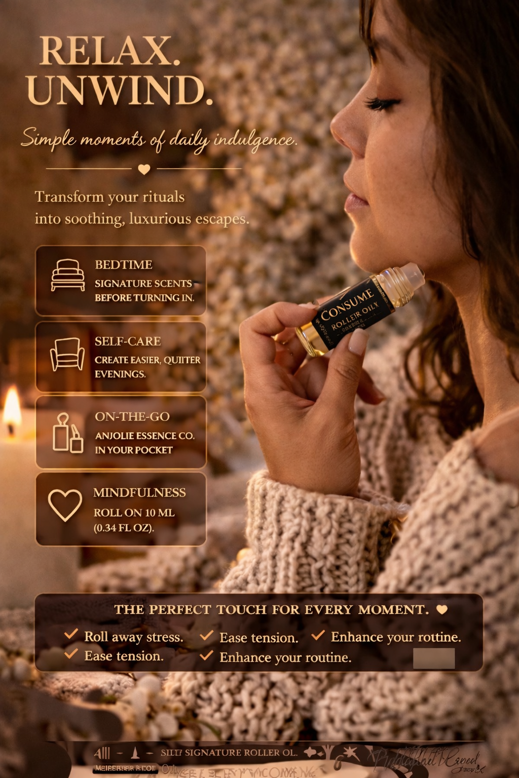 Consume Signature Body Oil Roller Deep Warm Aroma That Lingers Long And Evolves With Your Body Chemistry by Anjolie's Essence Co.