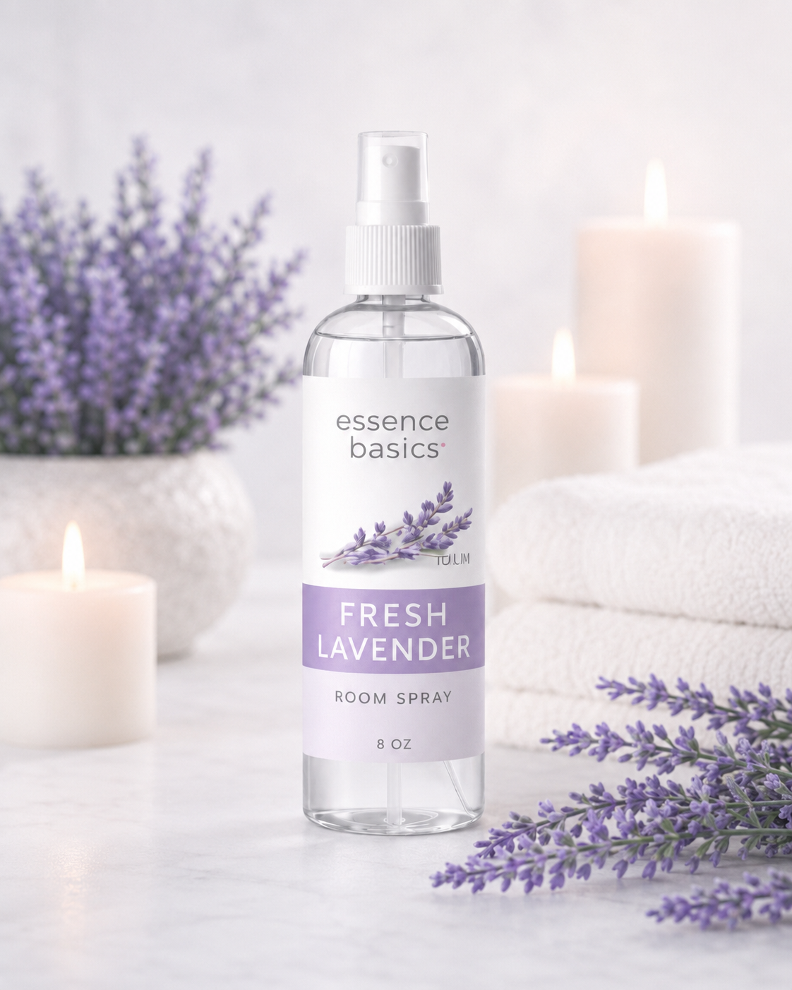 Fresh Lavender Room and Linen Spray 8 Oz Calming Home Fabric Mist by Anjolie's Essence Co.