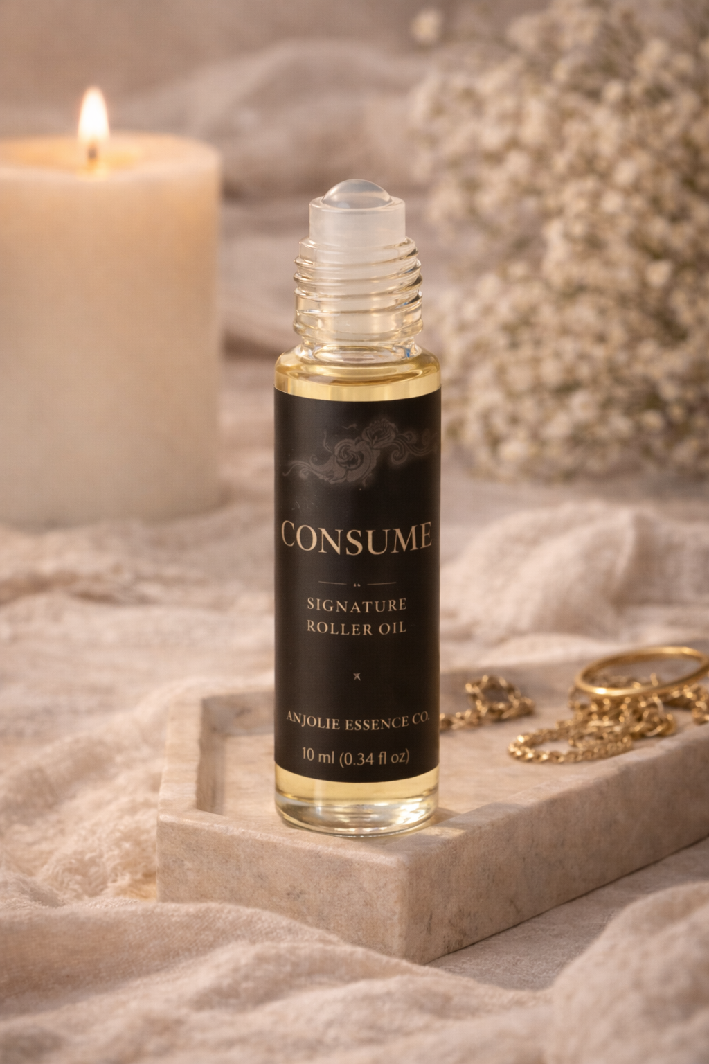 Consume Signature Body Oil Roller Deep Warm Aroma That Lingers Long And Evolves With Your Body Chemistry by Anjolie's Essence Co.