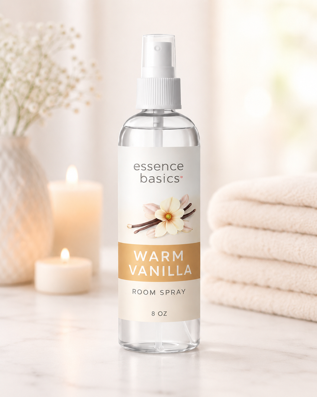Warm Vanilla Room and Linen Spray Home Fragrance Fabric Mist 8 Oz by Anjolie's Essence Co.