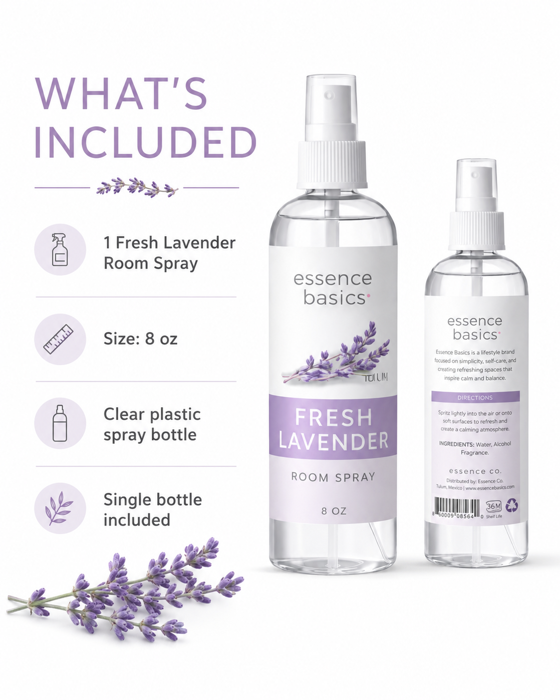 Fresh Lavender Room and Linen Spray 8 Oz Calming Home Fabric Mist by Anjolie's Essence Co.