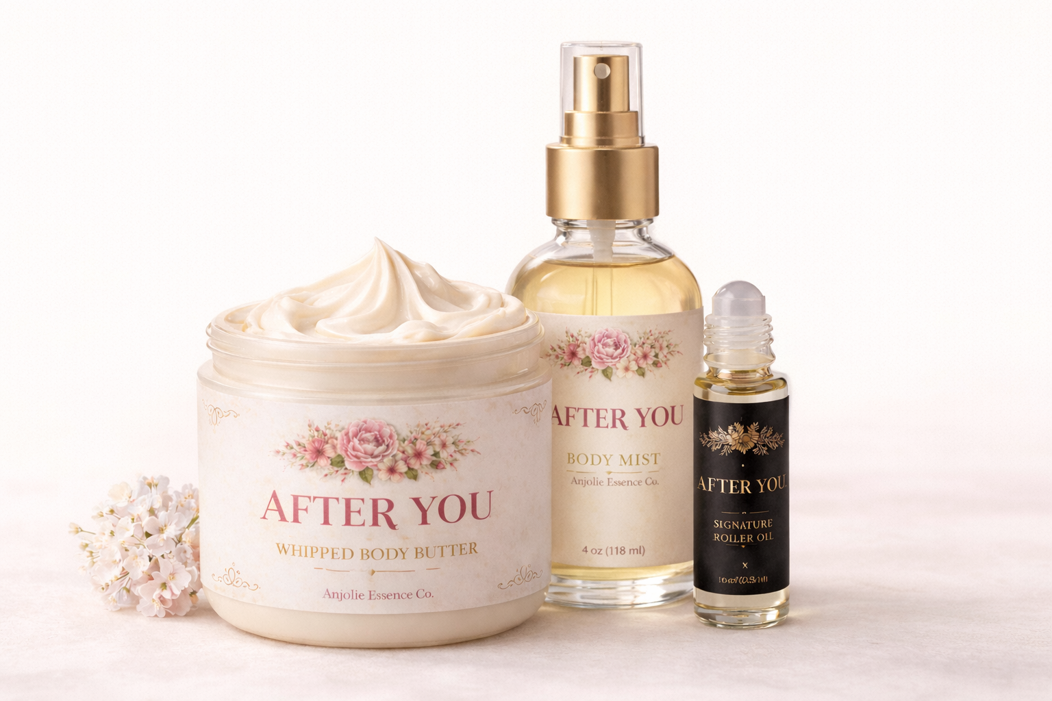 After You Signature Bundle Oil Roller Body Mist And Whipped Body Butter For Everyday Fragrance For Women by Anjolie's Essence Co.