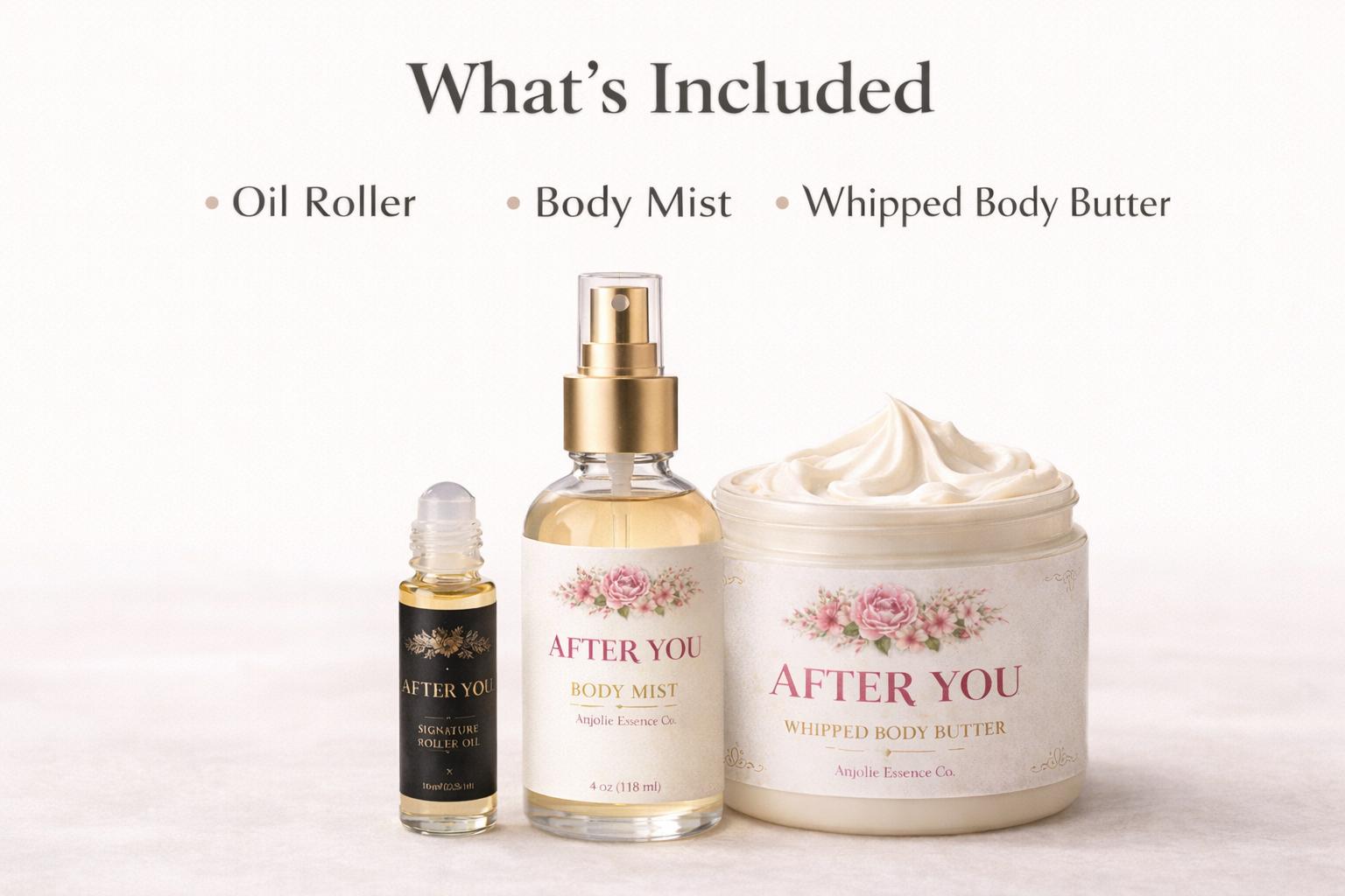 After You Signature Bundle Oil Roller Body Mist And Whipped Body Butter For Everyday Fragrance For Women by Anjolie's Essence Co.