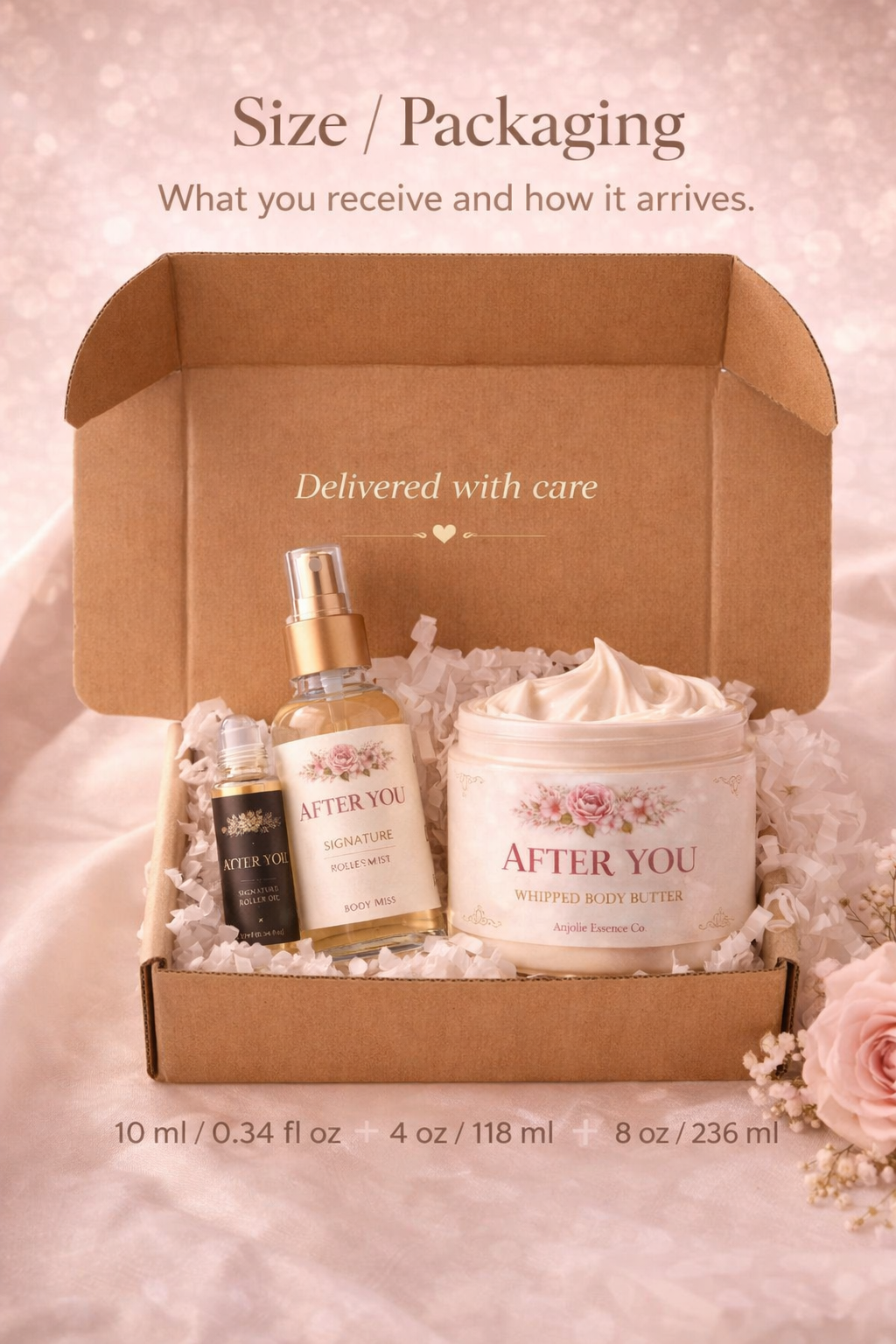 After You Signature Bundle Oil Roller Body Mist And Whipped Body Butter For Everyday Fragrance For Women by Anjolie's Essence Co.
