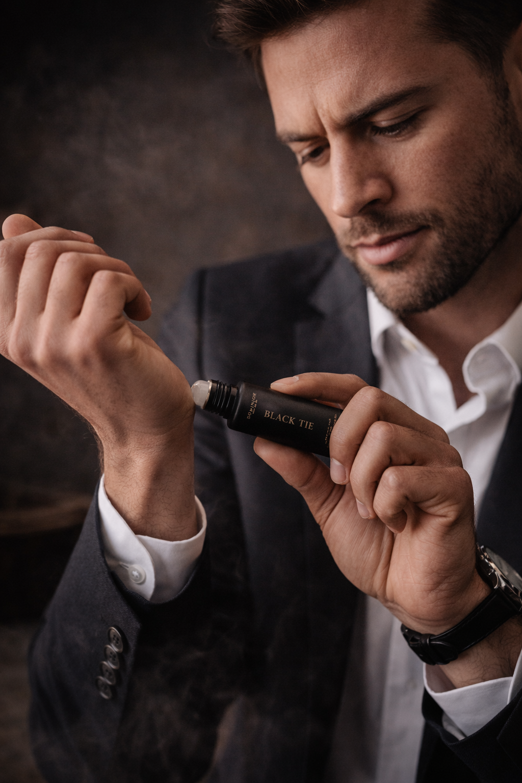 Black Tie Signature Oil Roller for Men 10ml Portable Glass Roller Perfume Long Lasting Evening Fragrance by Anjolie's Essence Co.