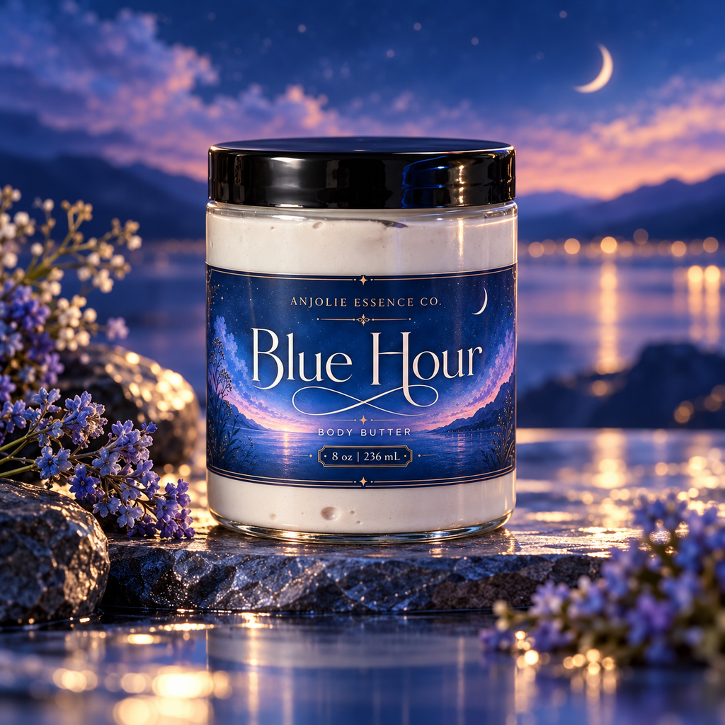 Blue Hour Body Butter | 8 oz Whipped Moisturizing Body Butter by Anjolie's Essence Co.