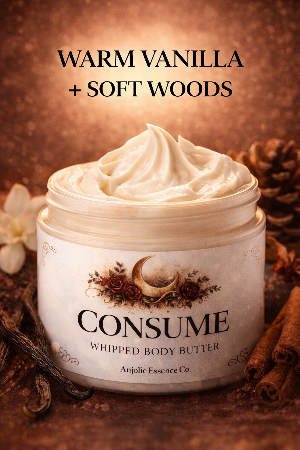 Consume Whipped Body Butter Luxurious Deeply Moisturizing For Dry Skin Silky Smooth Everyday Hydration by Anjolie's Essence Co.