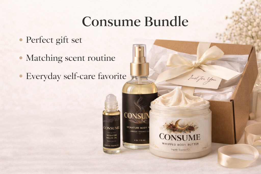 Consume Signature Bundle Oil Roller Body Mist Body Butter For Women Luxury Scent Layering by Anjolie's Essence Co.