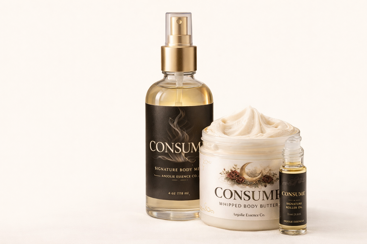 Consume Signature Bundle Oil Roller Body Mist Body Butter For Women Luxury Scent Layering by Anjolie's Essence Co.