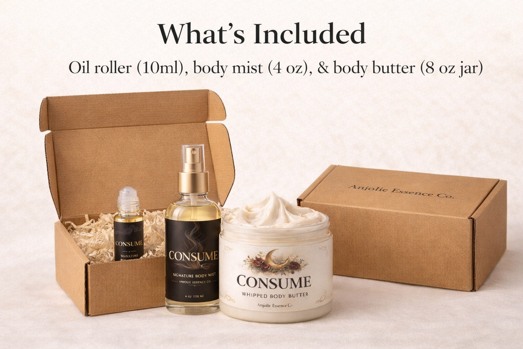 Consume Signature Bundle Oil Roller Body Mist Body Butter For Women Luxury Scent Layering by Anjolie's Essence Co.