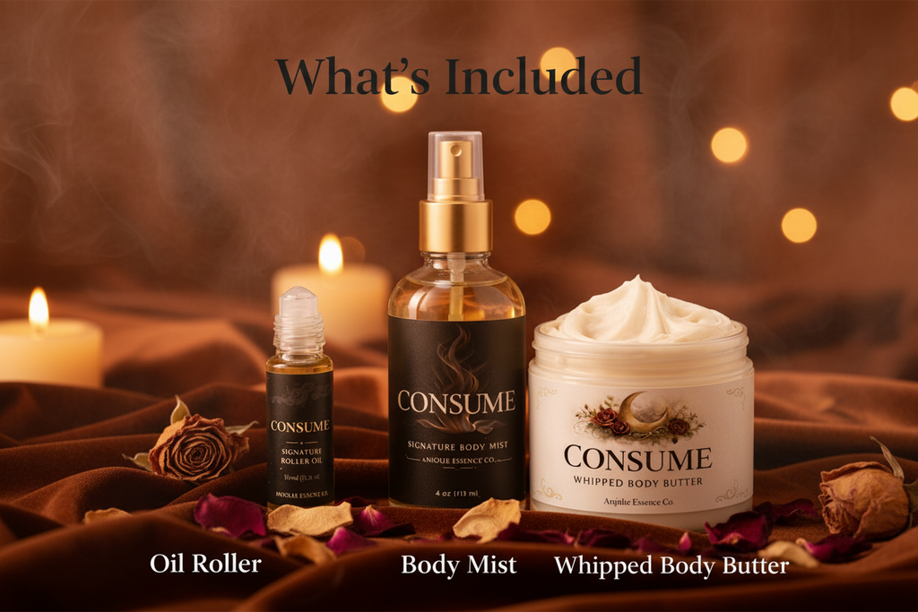 Consume Signature Bundle Oil Roller Body Mist Body Butter For Women Luxury Scent Layering by Anjolie's Essence Co.