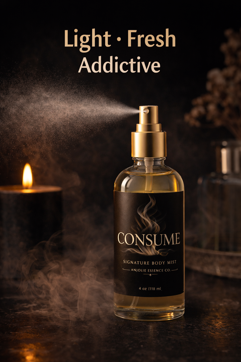 Consume Signature Body Mist For Warm Intimate Scent That Lingers On Skin All Day by Anjolie's Essence Co.