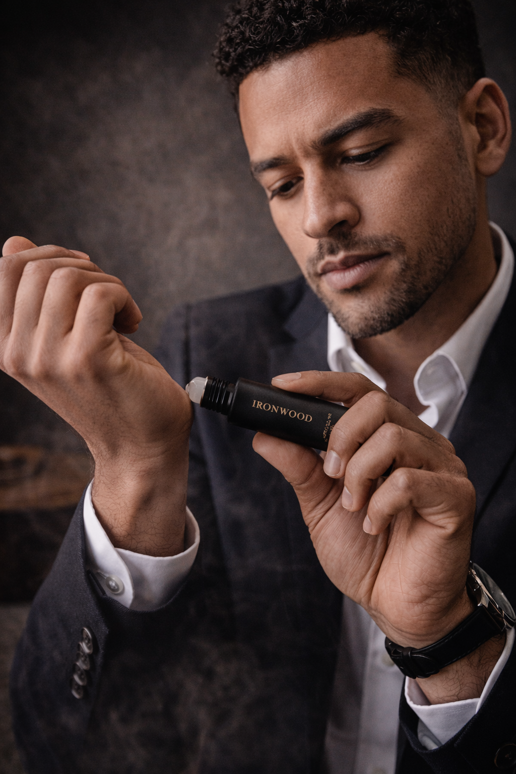 Ironwood Signature Oil Roller Mens Fragrance By Anjolie Essence Co Grounded Dry Wood Warmth Everyday Confidence by Anjolie's Essence Co.